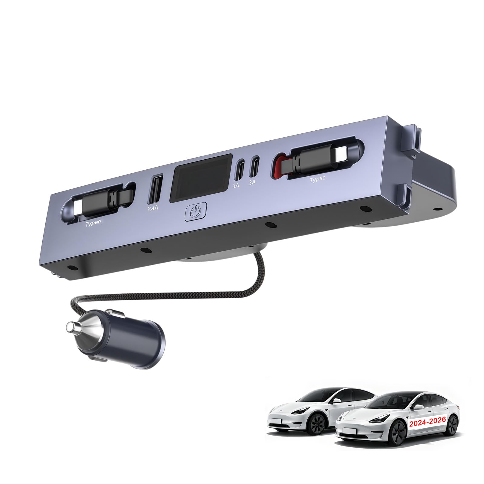 Tesla シルバー充電器 Amazon.co.jp: Tesla用 Model 3/Y 車 充電器巻き取り シガーソケット